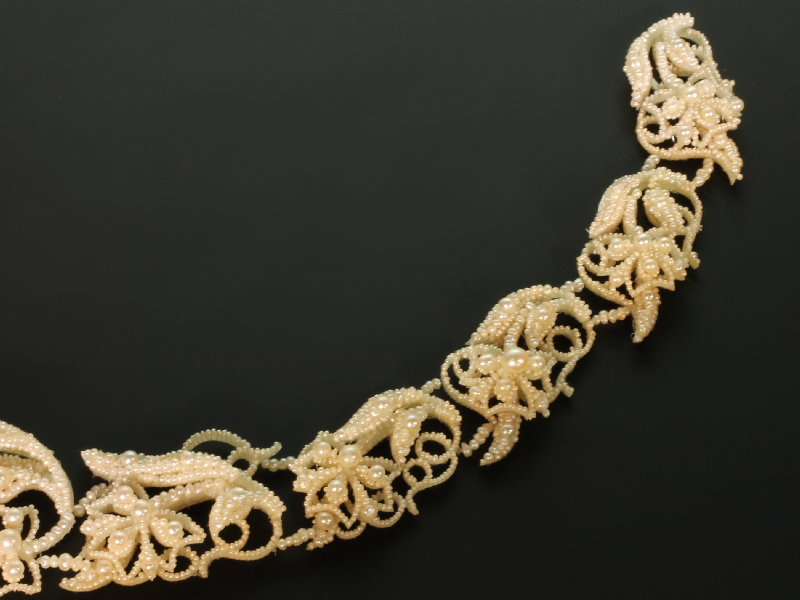 Georgian woven natural seed pearl parure necklace pendant brooches pre Victorian (image 38 of 50)